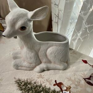 Napco Mexican White Deer Planter Vintage